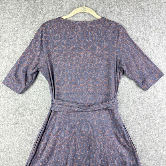 Toad & Co Cue Wrap Cafe Dress Womens S Geometric Organic Blend Travel Stretch* - Picture 8 of 16